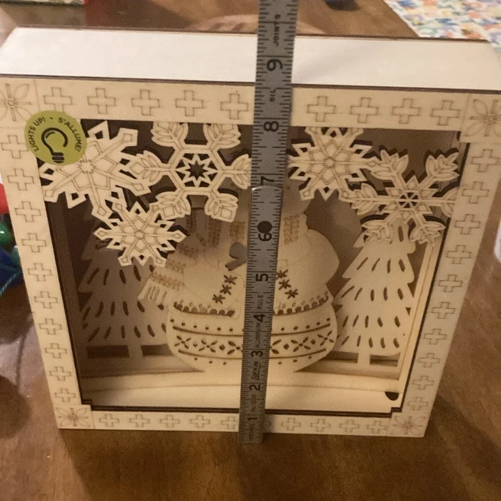 Christmas diy pre lit wood decor 1 set new beautiful